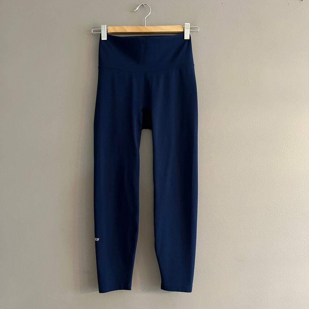 Andar Ankle 7/8 Seamless Leggings Women Sz 6 Navy Blue High Rise Stretch